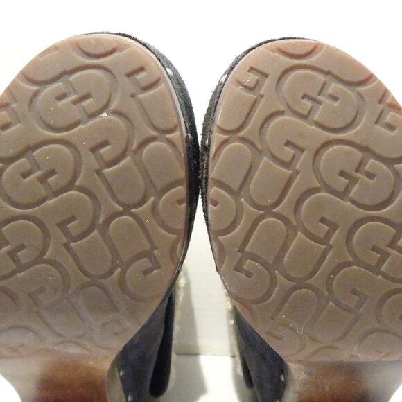 UGG Australia Brown Leather 3204 Boots Booties Sz 6 Sheepskin Fold Down Heels - Picture 9 of 9